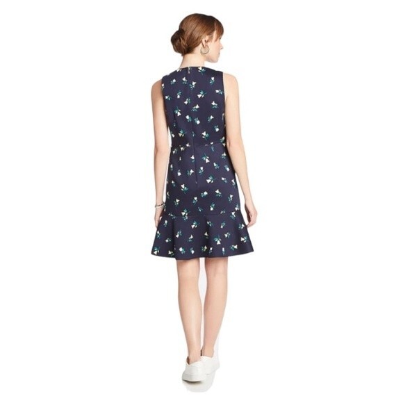 NWOT Draper James | Floral Sheath Dress Navy Floating Tulip 2 - Picture 3 of 10